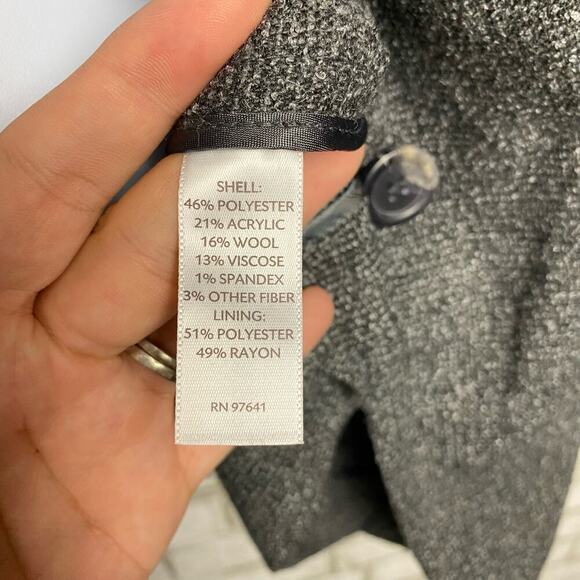 J.Jill Blazer Jacket Knit Wool Viscose Stretch Oversize Gray NEW NWOT XS - Picture 5 of 8